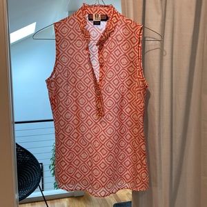 Vineyard Vines sleeveless cotton silk sailboat print shirt - size 0